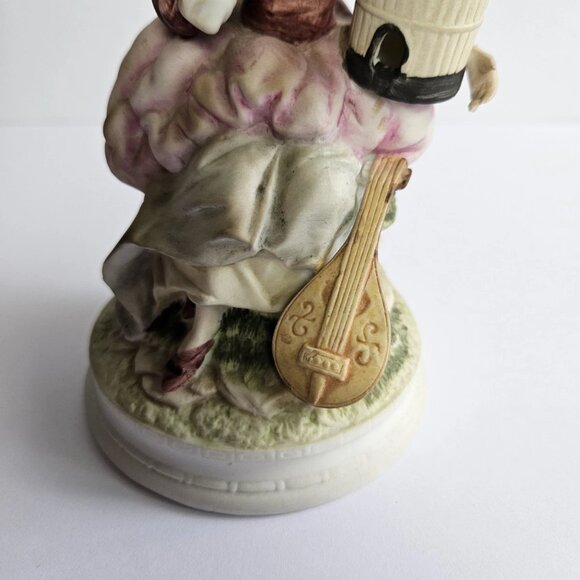 Andrea by Sadek Porcelain Figurine Lady with Bird and Mandolin – 6.5” Victorian - Picture 6 of 12